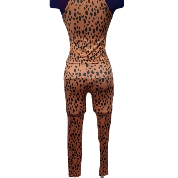 NWT‎ Catherine Malandrino Cheeta Print Yoga Pant Set Sz Small Women's Activewear - Picture 5 of 10